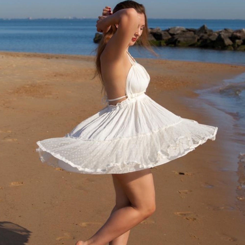 Romantic Bohemian Mini Halter Dress - Picture 7 of 8